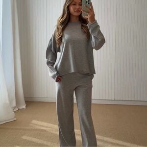 Daily Drills Oversized Cashmere Sweater Set in Dark Heather